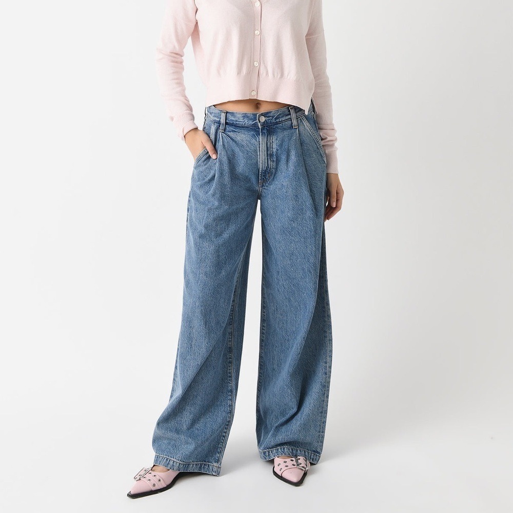 New AGOLDE Women's Ellis Wide Leg Trouser Jeans Sz 31 Slouchy‎ Casual Staple